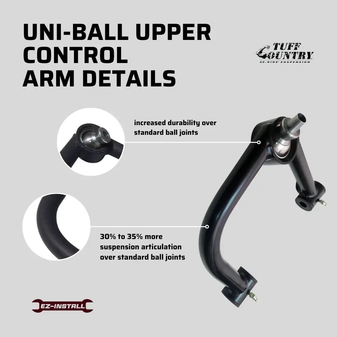 Tuff Country Tuff Country 10931 Uni-Ball Upper Control Arm Kit for Use with 2" To 4" - Vehicle Parts & Accessories Upper Control Arms