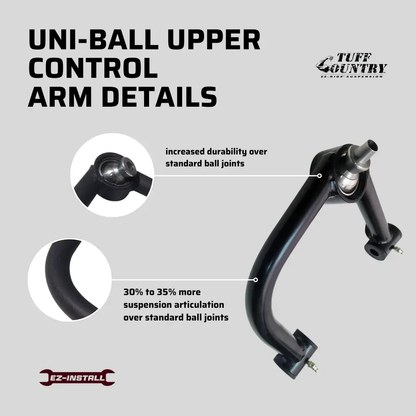 Tuff Country Tuff Country 50965 Uni-Ball Upper Control Arm Kit for Use with 2" To 4" - Vehicle Parts & Accessories Upper Control Arms